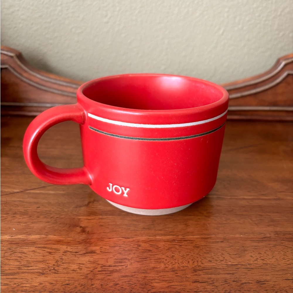 Hearth & Hand stonewear engineered plaid joy mug